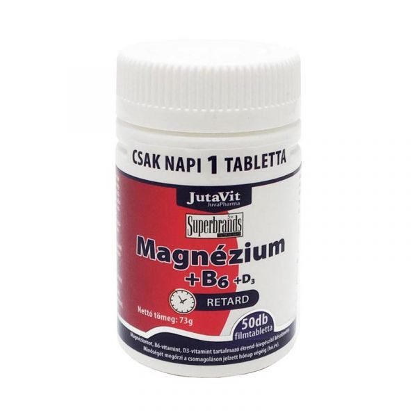 Jutavit Magnézium+B6+D3-vitamin tabletta 50 db