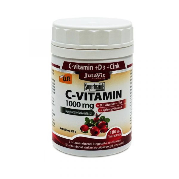 Jutavit C-vitamin 1000mg + D3 + Cink tabletta 100 db