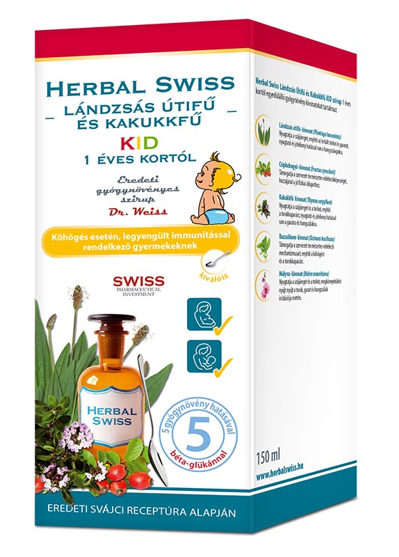 Simply Herbal Swiss Kid Medical szirup 150ml 1 éves kortól adható