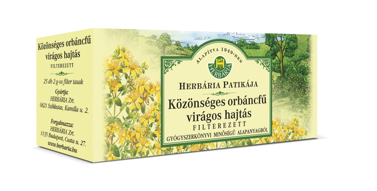 Herbária Közönséges orbáncfű virágos hajtás (Hyperici herba) filteres 25 db