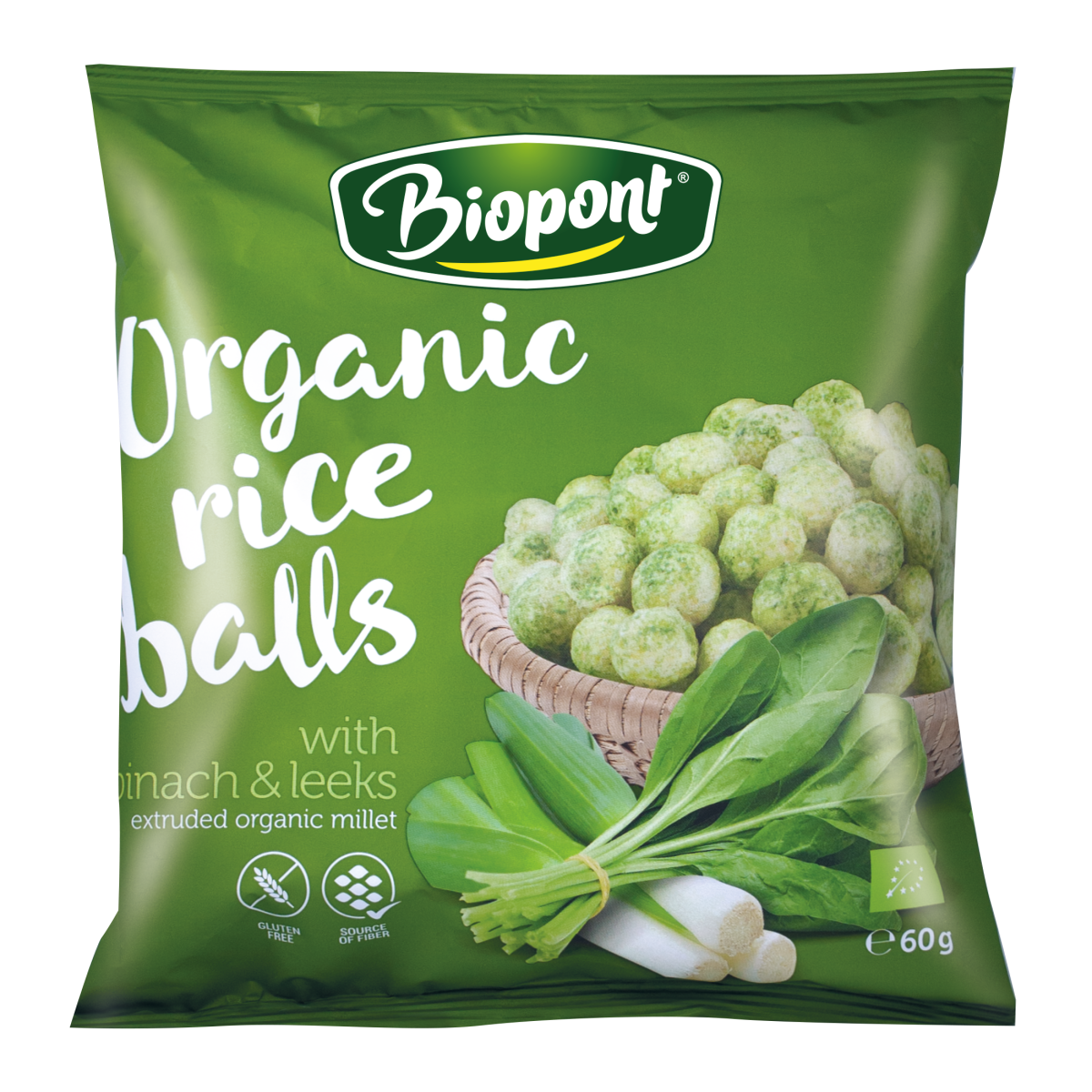 Biopont Bio Rizsgolyó spenótos-póréhagymás ízesítéssel 60g