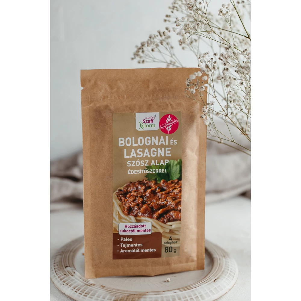 Szafi Reform bolognai és lasagne szósz alap édesítőszerrel (gluténmentes, paleo) 80g