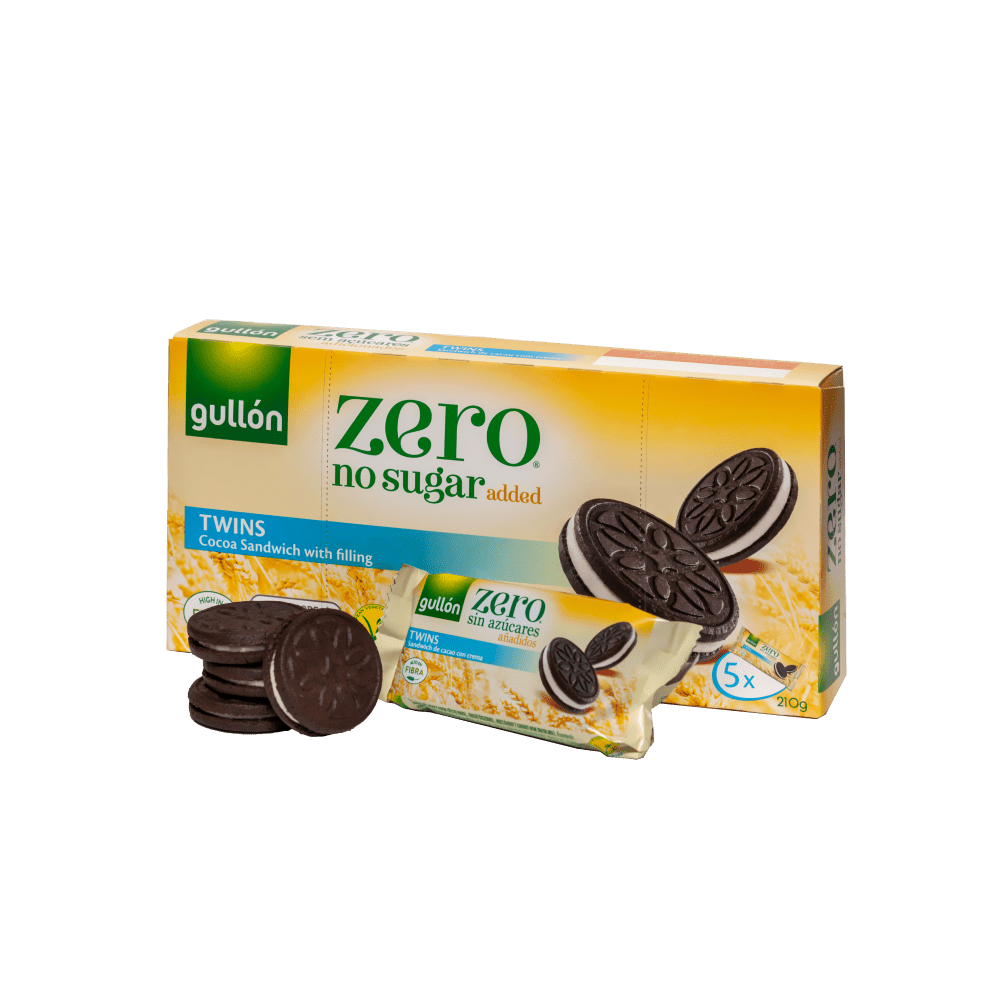 Gullón Cukormentes Twins kakaós keksz krém töltelékkel 210g